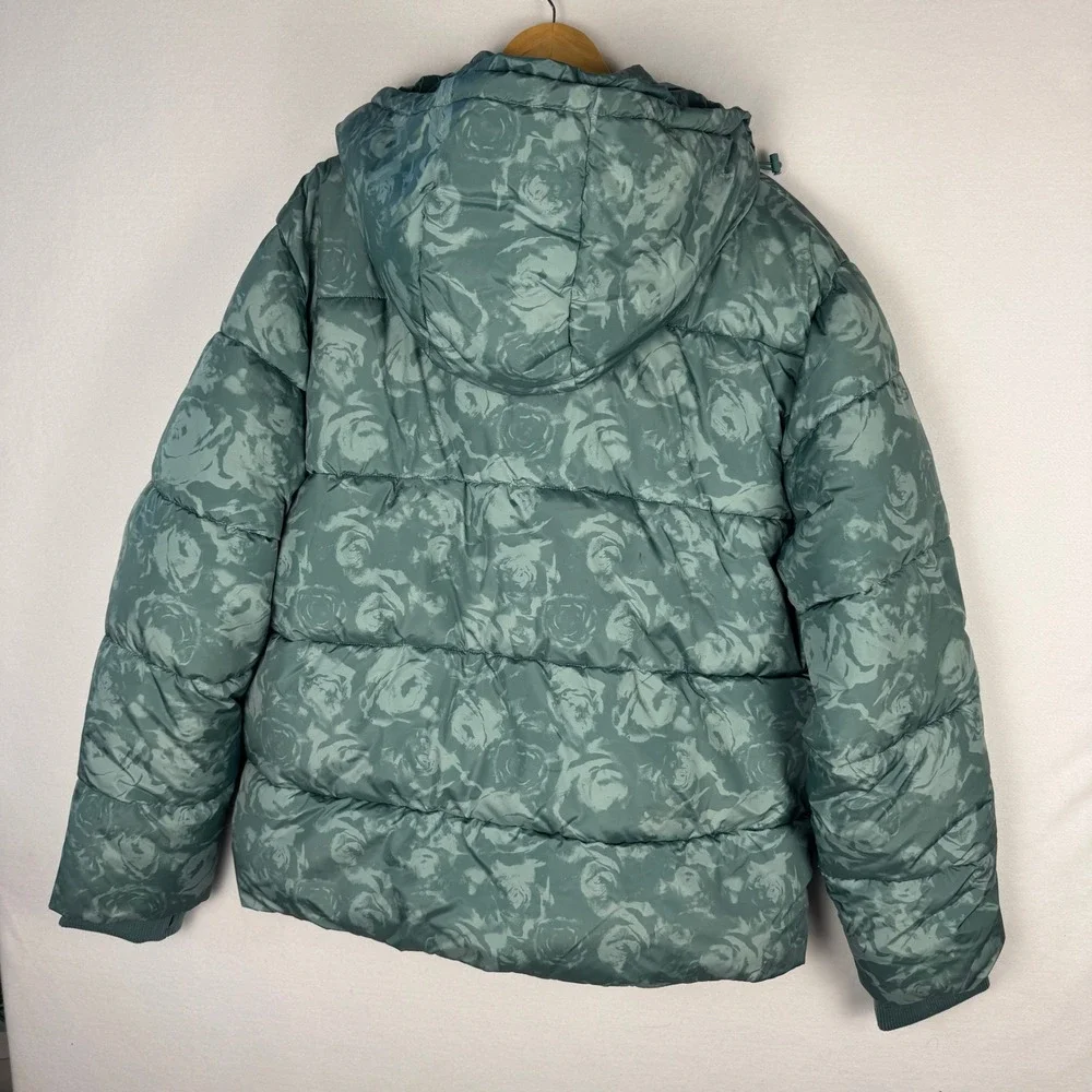 Mode of One Mens Puffer Jacket Seedling Green Floral Camo Hooded XXL 100188366MN
